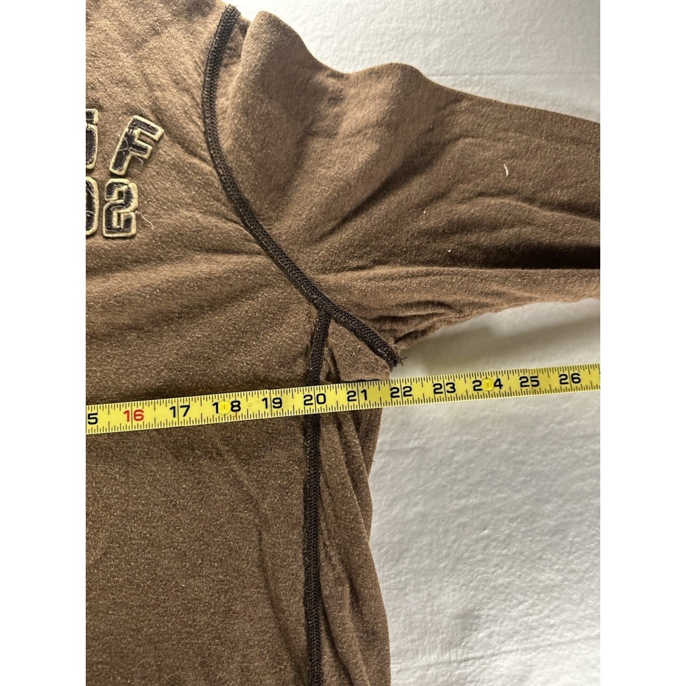 Abercrombie & Fitch Sweatshirt‎ Men's Large Muscle Fit Brown Crewneck Cotton - Picture 6 of 10